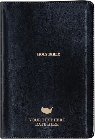 Personalized NKJV Bible New King James Version Faux Leather Holy Bible with Custom Name & God Bless America Design Small Print & Red-Highlighted Verses, Custom Gift for Patriotic Celebrations | Pink in Kuwait