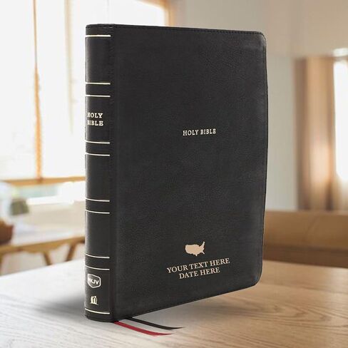 Personalized NKJV Bible New King James Version Faux Leather Holy Bible with Custom Name & God Bless America Design Small Print & Red-Highlighted Verses, Custom Gift for Patriotic Celebrations | Pink in Kuwait