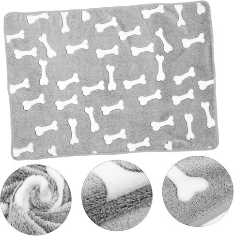 YARNOW Pet Bed Blanket Fleece Blanket for Dogs Cats Warm Soft Portable Multi-Size in Kuwait