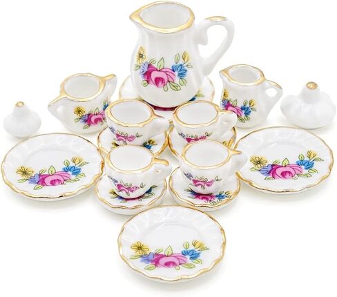 Odoria 1:12 Miniature 15pcs Plue Porcelain Chintz Cup Cup (Blue) in Kuwait