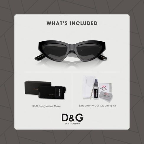 Dolce&Gabbana DG4439 501/87 55MM Black/Dark Grey Sunglasses for Women + BUNDLE With Designer iWear Complimentary Eyewear Kit in Kuwait