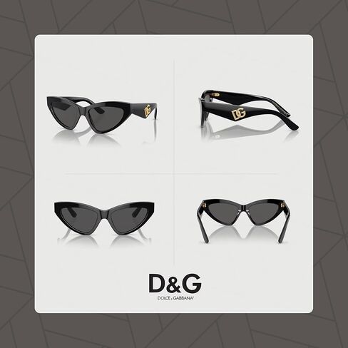 Dolce&Gabbana DG4439 501/87 55MM Black/Dark Grey Sunglasses for Women + BUNDLE With Designer iWear Complimentary Eyewear Kit in Kuwait