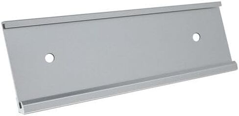 LHS | 2x8 Executive Name Plate Holder, Silver Aluminum Adhesive Door Mount for Wall Plaques, Mailbox Signs and Cubicles | Made in USA in Kuwait