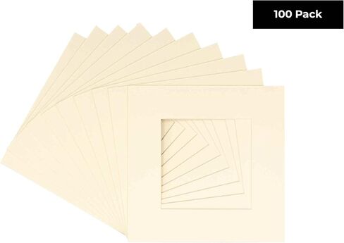 8x8 MAT لـ 16 × 16 الإطار - Precut Mat Board Board White 8x8 Photo Matte مصنوعة لتناسب إطار صورة 16x16 ، لوحات متميزة للصور العائلية ، ومجموعات العرض ، والفن ، وإطار الصور ، وحزمة 10 حصير in Kuwait