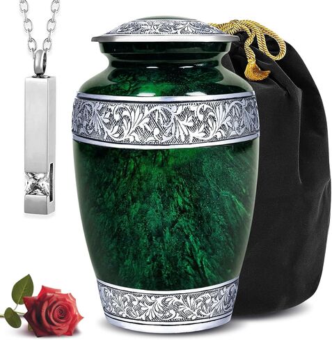 Memorials Cremation Urns for Human Ashes with Velvet Bag | Large Adult urn for Human Ashes | Funeral Urn for Adults | Memorial Ashes Urn for Human Adult | Large Capacity (Adult Creamation Urn) in Saudi Arabia