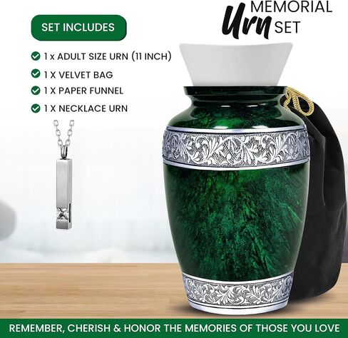 Memorials Cremation Urns for Human Ashes with Velvet Bag | Large Adult urn for Human Ashes | Funeral Urn for Adults | Memorial Ashes Urn for Human Adult | Large Capacity (Adult Creamation Urn) in Saudi Arabia