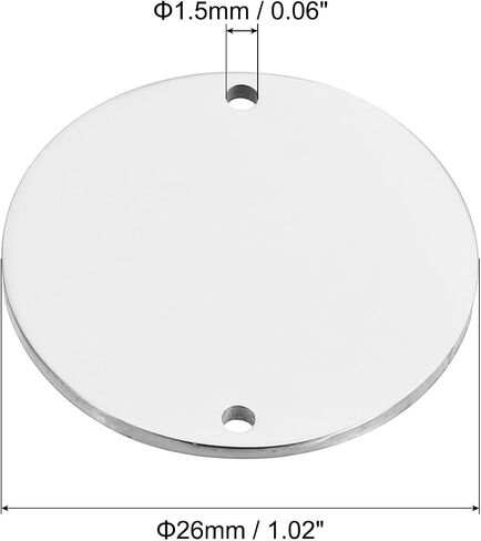 Patikil 10mm Steel Disc ، 10pcs ختم المعادن ختم الفراغات الدائرة الدائرة الجولة المعادن صفيحة الصلب المقاوم للصدأ مع فتحات لليزر النقش اسم الحرف ، in Saudi Arabia