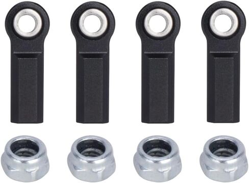1/10 RC Car Ball Joint,4pcs M4 Chassis Link Steering Rod Ends - Straight/Bend Rod Ends for 1/10 RC Crawler (SCX10, TRX4, Capra, VS4-10, Wraith) (2Bend 2Straight 7mm Silver) in Saudi Arabia