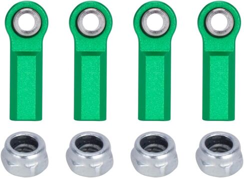 1/10 RC Car Ball Joint,4pcs M4 Chassis Link Steering Rod Ends - Straight/Bend Rod Ends for 1/10 RC Crawler (SCX10, TRX4, Capra, VS4-10, Wraith) (2Bend 2Straight 7mm Silver) in Saudi Arabia