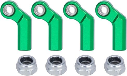 1/10 RC Car Ball Joint,4pcs M4 Chassis Link Steering Rod Ends - Straight/Bend Rod Ends for 1/10 RC Crawler (SCX10, TRX4, Capra, VS4-10, Wraith) (2Bend 2Straight 7mm Silver) in Saudi Arabia