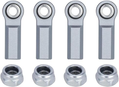 1/10 RC Car Ball Joint,4pcs M4 Chassis Link Steering Rod Ends - Straight/Bend Rod Ends for 1/10 RC Crawler (SCX10, TRX4, Capra, VS4-10, Wraith) (2Bend 2Straight 7mm Silver) in Saudi Arabia