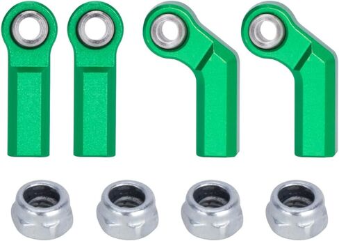 1/10 RC Car Ball Joint,4pcs M4 Chassis Link Steering Rod Ends - Straight/Bend Rod Ends for 1/10 RC Crawler (SCX10, TRX4, Capra, VS4-10, Wraith) (2Bend 2Straight 7mm Silver) in Saudi Arabia