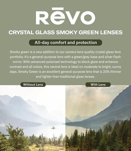 Revo Sunglasses Clive: High-contrast Polarized Crystal Glass Lens with Metal Rectangle Frame in Saudi Arabia