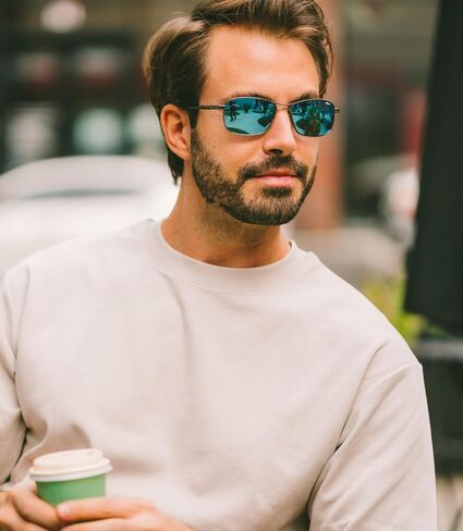 Revo Sunglasses Clive: High-contrast Polarized Crystal Glass Lens with Metal Rectangle Frame in Saudi Arabia