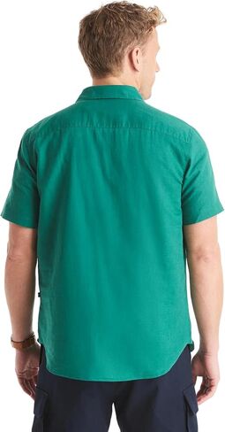 Nautica Men's Sustainably Crafted Linen Short-Sleeve Shirt in Saudi Arabia