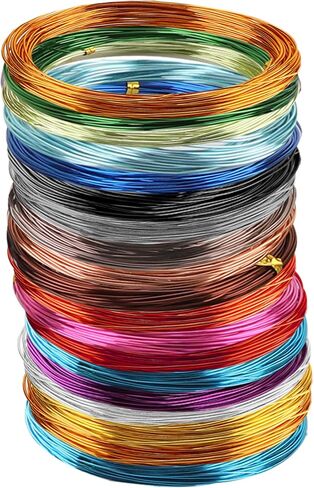 25 Rolls 800 Feet Colored Aluminum Craft Wire, 18 Gauge 1mm Flexible Aluminum Arts Crafts Wire for Jewelry Making Assorted Colored Craft Wire(25 Color) in Saudi Arabia