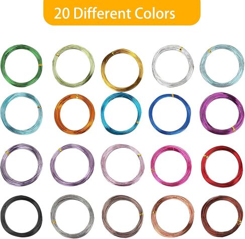 25 Rolls 800 Feet Colored Aluminum Craft Wire, 18 Gauge 1mm Flexible Aluminum Arts Crafts Wire for Jewelry Making Assorted Colored Craft Wire(25 Color) in Saudi Arabia