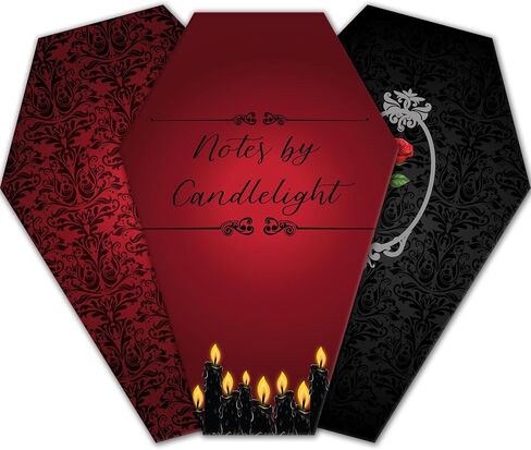 ملاحظات من قبل CandleLight 3 Pack Thread Bound Coffin على شكل دفاتر - مبطنة | 60 صفحة لكل منها ، 180 إجمالي (90 ورقة) - القرطاسية الساحرة والقوطية ، مصنف تكوين الموضوع in Saudi Arabia