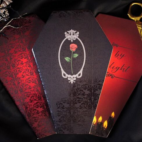 ملاحظات من قبل CandleLight 3 Pack Thread Bound Coffin على شكل دفاتر - مبطنة | 60 صفحة لكل منها ، 180 إجمالي (90 ورقة) - القرطاسية الساحرة والقوطية ، مصنف تكوين الموضوع in Saudi Arabia