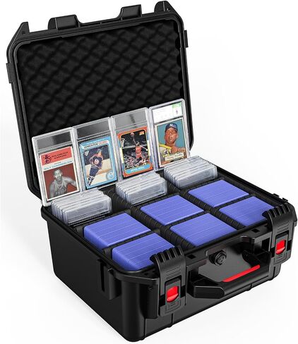 Card Storage Box for Graded Sports Cards – Waterproof Protective Case for PSA, CGC, BGS Slabs, Toploaders, and Magnetic Holders, Holds 600+ Cards, Ideal for Baseball, Basketball, and Football in Saudi Arabia