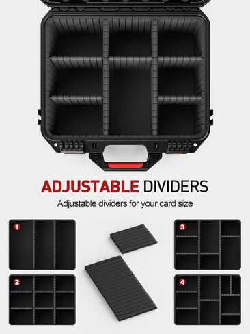 Card Storage Box for Graded Sports Cards – Waterproof Protective Case for PSA, CGC, BGS Slabs, Toploaders, and Magnetic Holders, Holds 600+ Cards, Ideal for Baseball, Basketball, and Football in Saudi Arabia