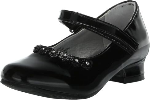 Josmo Girl's Dress Mary Jane Wedding Party Heels Ballerina Flower Shoes, Hook and Loop Buckle (Toddler in Saudi Arabia