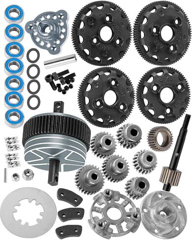 ترقيات RC ترقيات النقل الجزرية ترس الحافز (48-PITCH) 76T 83T 86T 90T Spur Gear مع 17T/19T/21T/23T/25T/27T PINIONS GEAR لـ 1/10 SLASH/RUSTLER/Stampede/Bandit 2WD VXL ، RED ، RED in Kuwait
