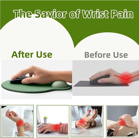 Mouse Pad with Wrist Rest, Comfortable Memory Foam Mouse Mat Gaming Pad with Wrist Support Pain Relief Mouse Pad for Office Computer Laptop Typist Gamer (Black) in Saudi Arabia