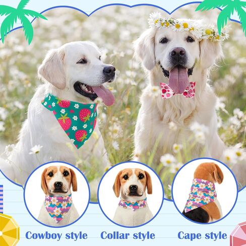 108 Pcs Summer 4th of July Dog Bandanas Bulks Adjustable Red White Blue Bow Ties for Dogs USA Flag Bowknot National Star Triangle Scarf Kerchief for Pet Cat Grooming(Summer) in Saudi Arabia