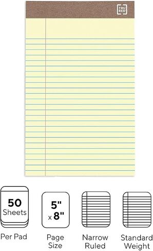 STAPLES 491461 Notepads 5-Inch x 8-Inch Narrow White 50 Sheets/Pad 12 Pads/PK (18592STP) in Saudi Arabia