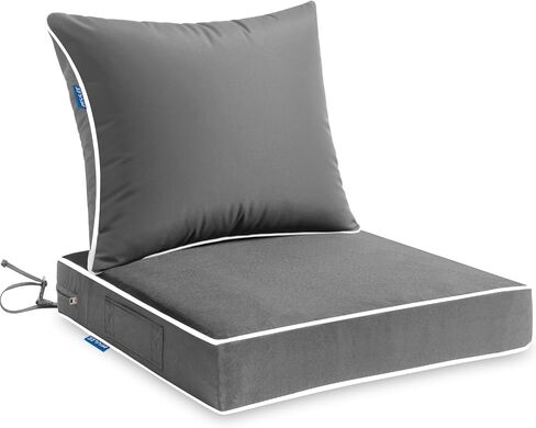 MIULEE Outdoor Seat Cushion Set Red 24 x 24 x 4 Inch Waterproof & Fade Resistant Deep Seat and Back Patio Furniture Cushions with Handle and Adjustable Straps Cushions for Chair Couch in Saudi Arabia