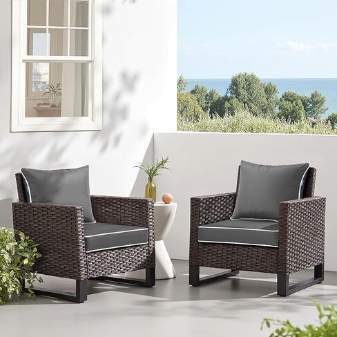 MIULEE Outdoor Seat Cushion Set Red 24 x 24 x 4 Inch Waterproof & Fade Resistant Deep Seat and Back Patio Furniture Cushions with Handle and Adjustable Straps Cushions for Chair Couch in Saudi Arabia