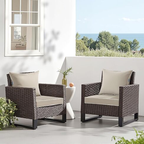 MIULEE Outdoor Seat Cushion Set Red 24 x 24 x 4 Inch Waterproof & Fade Resistant Deep Seat and Back Patio Furniture Cushions with Handle and Adjustable Straps Cushions for Chair Couch in Saudi Arabia