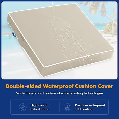 MIULEE Outdoor Seat Cushion Set Red 24 x 24 x 4 Inch Waterproof & Fade Resistant Deep Seat and Back Patio Furniture Cushions with Handle and Adjustable Straps Cushions for Chair Couch in Saudi Arabia