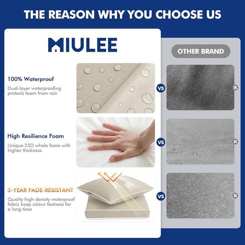 MIULEE Outdoor Seat Cushion Set Red 24 x 24 x 4 Inch Waterproof & Fade Resistant Deep Seat and Back Patio Furniture Cushions with Handle and Adjustable Straps Cushions for Chair Couch in Saudi Arabia
