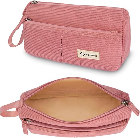 FINPAC Pencil Case, Corduroy Triangle Makeup Bag, Kawaii Pen Bag Pouch Holder Box Organize for Study, Office, or Travel, Strawberry in Kuwait