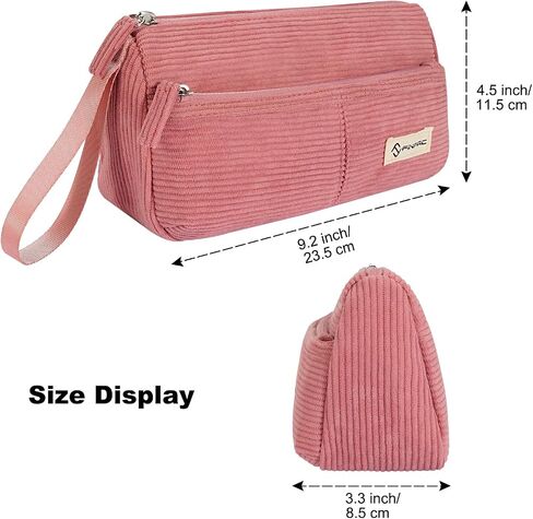 FINPAC Pencil Case, Corduroy Triangle Makeup Bag, Kawaii Pen Bag Pouch Holder Box Organize for Study, Office, or Travel, Strawberry in Kuwait