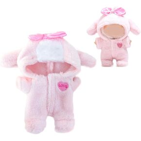 Cute Pink Clothes Set for Labubu Doll (No Doll)：Clothes Outfit for Toys