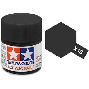 TAMIYA Acrylic Mini X18 Semi Gloss Black TAM81518 Plastics Paint Acrylic