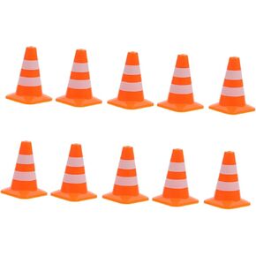 BESPORTBLE 10Pcs Educational Traffic Cone for Plastic Roadblock Signs for Learning Traffic Safety and Imaginative Play for Miniature Scenes and Teaching