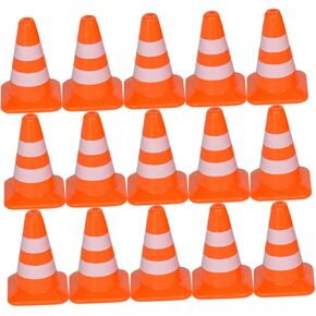 Yardwe 28Pcs Miniature Traffic Cones Bright Roadblock Models for Playtime and Table Scenarios Fun Road for Creative Traffic Scenes