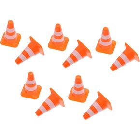 VANZACK 10Pcs Traffic Signs Plastic Road Cones for Educational Playthings for Creative Table Scenarios Roadblocks and Traffic Signs for Fun Learning Activities