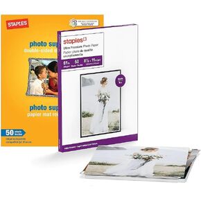 Staples Ultra Premium Matte Photo Paper, 230 g/m2, 8.5-inch W x 11-inch L, 100?Carton (ST19895VS)