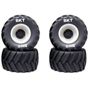 4-Pack 173mm Monster Truck Tires & Wheels Set, 17mm Hex Hub Tires for 1/8 LOSI USA-1 RC Bigfoot Monster Truck, White