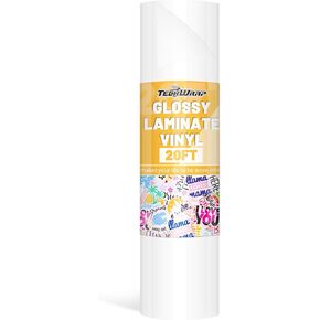 TECKWRAP Glossy Laminating Sheets Clear Sticker Paper for Inkjet Printer Clear Overlay Vinyl Photo Paper for Printable Vinyl DIY Crafts Lamination Sheets 11.69" x 20Feet