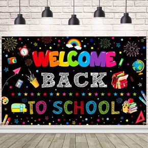 مرحبًا بك في Backdrop Backdrop في اليوم الأول من Banner School Welcome Back Bulletin Banner Banner Signing Policing Policing Prossials