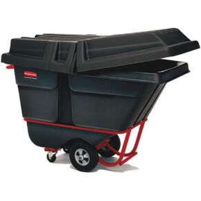 Rubbermaid 1304BLA Rotomolded Tilt Truck Rectangular Plastic 450-lb Cap. Black