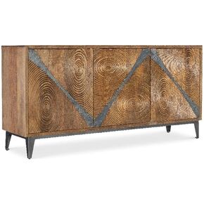 Hooker Furniture Commerce and Market Vortex Wood Credenza in Brown