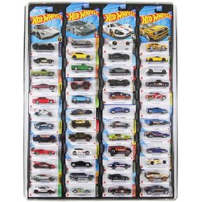Pro Black Wall Mounted Die Cast Display Case for 1/64 Scale Cars Lightweight Holds 48-50 Sealed Hot Wheels or Matchbox Cars Storage Organizer Shelf w/ Protective dust Cover