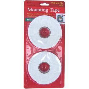 Treasure Gurus 2 Pack White Double Sided Sticky Adhesive Foam Wall Mounting Tape Strong Indoor Poster Tack